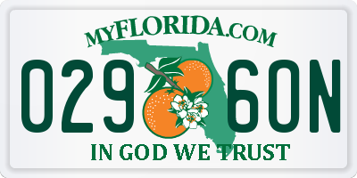 FL license plate 0296ON