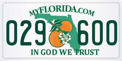 FL license plate 0296OO