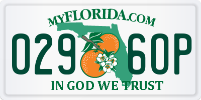FL license plate 0296OP