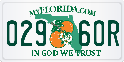 FL license plate 0296OR