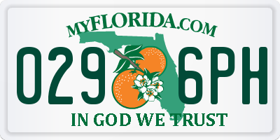 FL license plate 0296PH