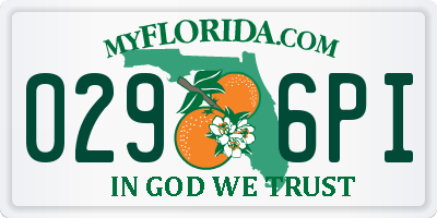 FL license plate 0296PI