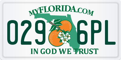 FL license plate 0296PL
