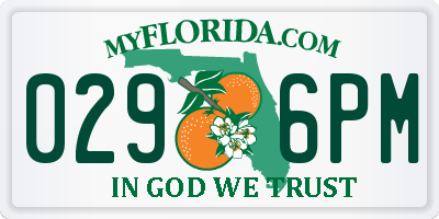 FL license plate 0296PM
