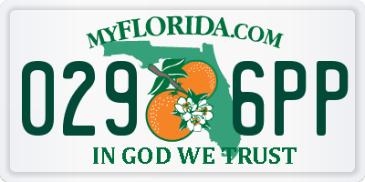FL license plate 0296PP