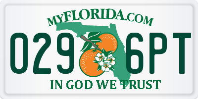 FL license plate 0296PT