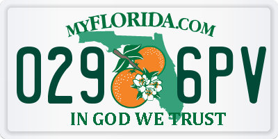 FL license plate 0296PV
