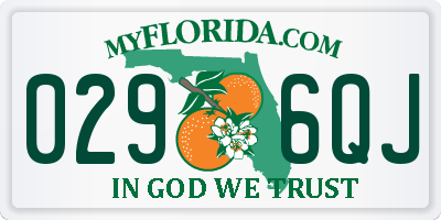 FL license plate 0296QJ