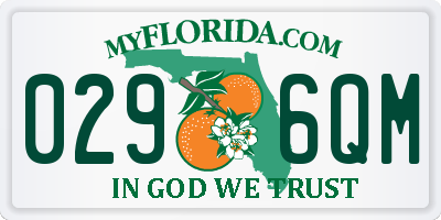 FL license plate 0296QM