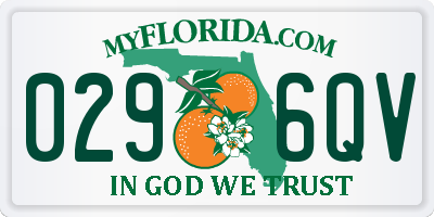FL license plate 0296QV