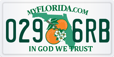 FL license plate 0296RB