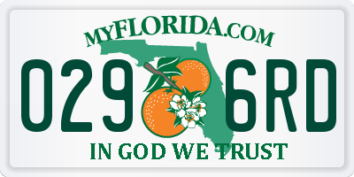 FL license plate 0296RD
