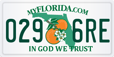 FL license plate 0296RE