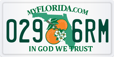 FL license plate 0296RM