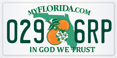 FL license plate 0296RP