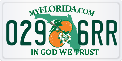FL license plate 0296RR