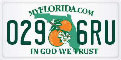 FL license plate 0296RU