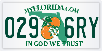 FL license plate 0296RY