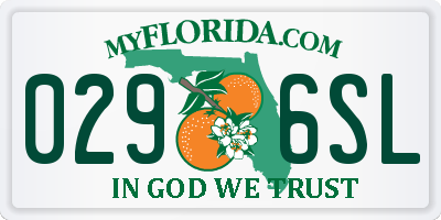 FL license plate 0296SL