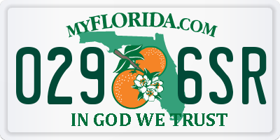 FL license plate 0296SR