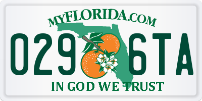 FL license plate 0296TA