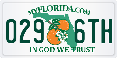 FL license plate 0296TH
