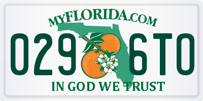 FL license plate 0296TO