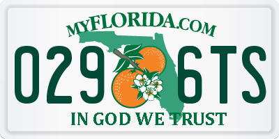FL license plate 0296TS