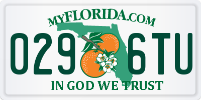 FL license plate 0296TU