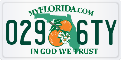 FL license plate 0296TY