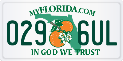 FL license plate 0296UL