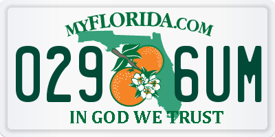 FL license plate 0296UM