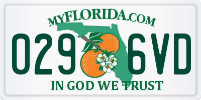 FL license plate 0296VD
