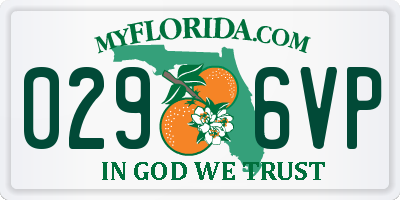 FL license plate 0296VP