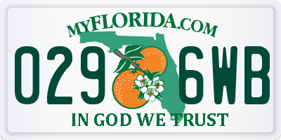 FL license plate 0296WB