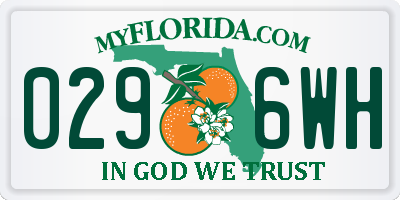 FL license plate 0296WH