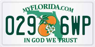 FL license plate 0296WP