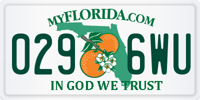 FL license plate 0296WU