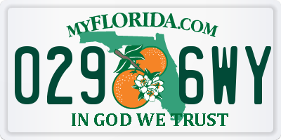 FL license plate 0296WY
