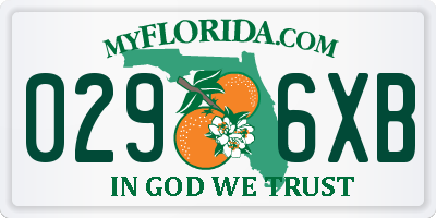 FL license plate 0296XB