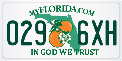 FL license plate 0296XH