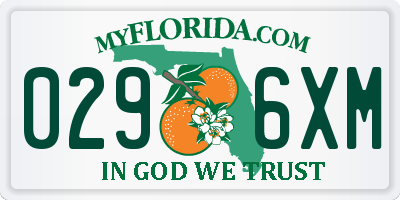 FL license plate 0296XM