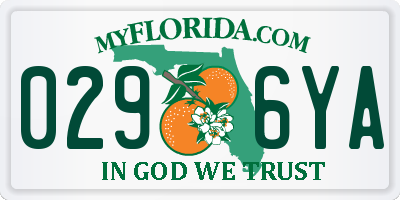 FL license plate 0296YA
