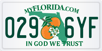 FL license plate 0296YF