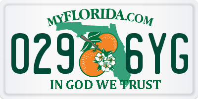 FL license plate 0296YG