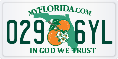 FL license plate 0296YL