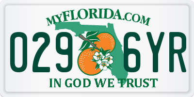 FL license plate 0296YR