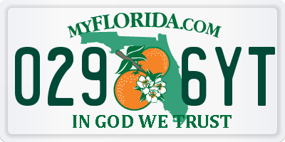 FL license plate 0296YT