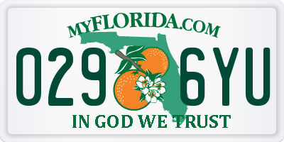 FL license plate 0296YU