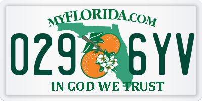 FL license plate 0296YV